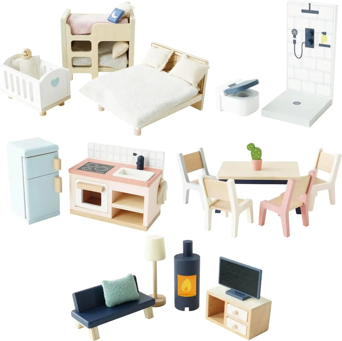 Doll House Children's Bedroom Blue Almonds Ltd