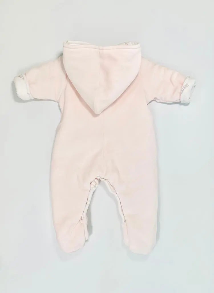 Baby girl velour pramsuit Sheep pink Blue Almonds