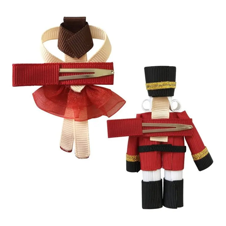 Set of 2 hair clips Xmas collection nutcracker