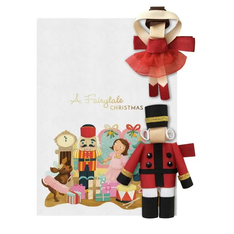 Set of 2 hair clips Xmas collection nutcracker