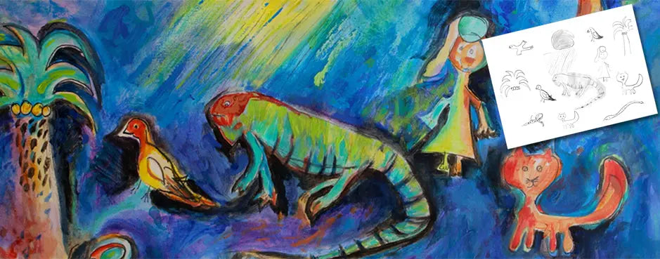 Turn your Childs drawing into a masterpiece Blue Almonds Ltd