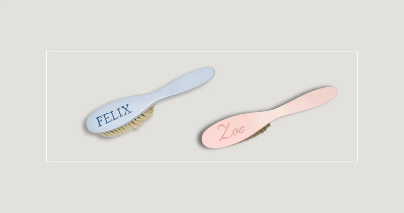 Personalised-Baby-Hairbrushes Blue Almonds Ltd
