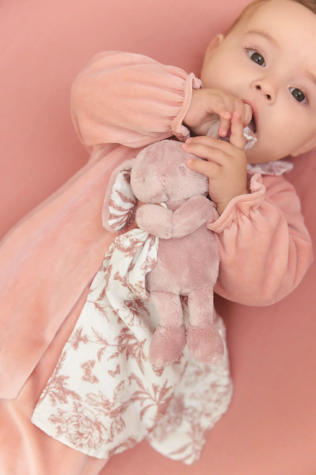 Blue Almonds Ltd Augustine the Rabbit- Toile de Jouy Pink Tartine et Chocolat