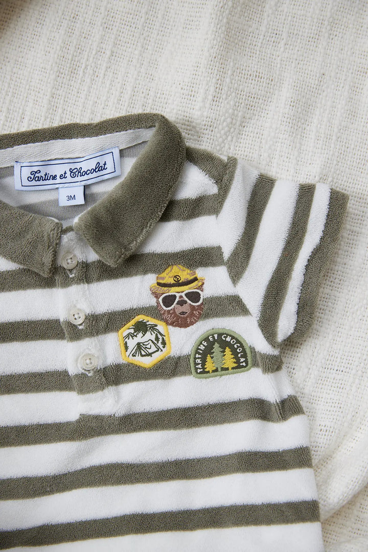 Blue Almonds Ltd BABY EXPLORATEUR EN HERBE - Polo, Chemise maille - Boy TARTINE ET CHOCOLAT