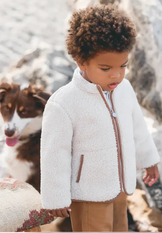 Blue Almonds Ltd Baby Beige Faux Fur Coat Tartine et Chocolat