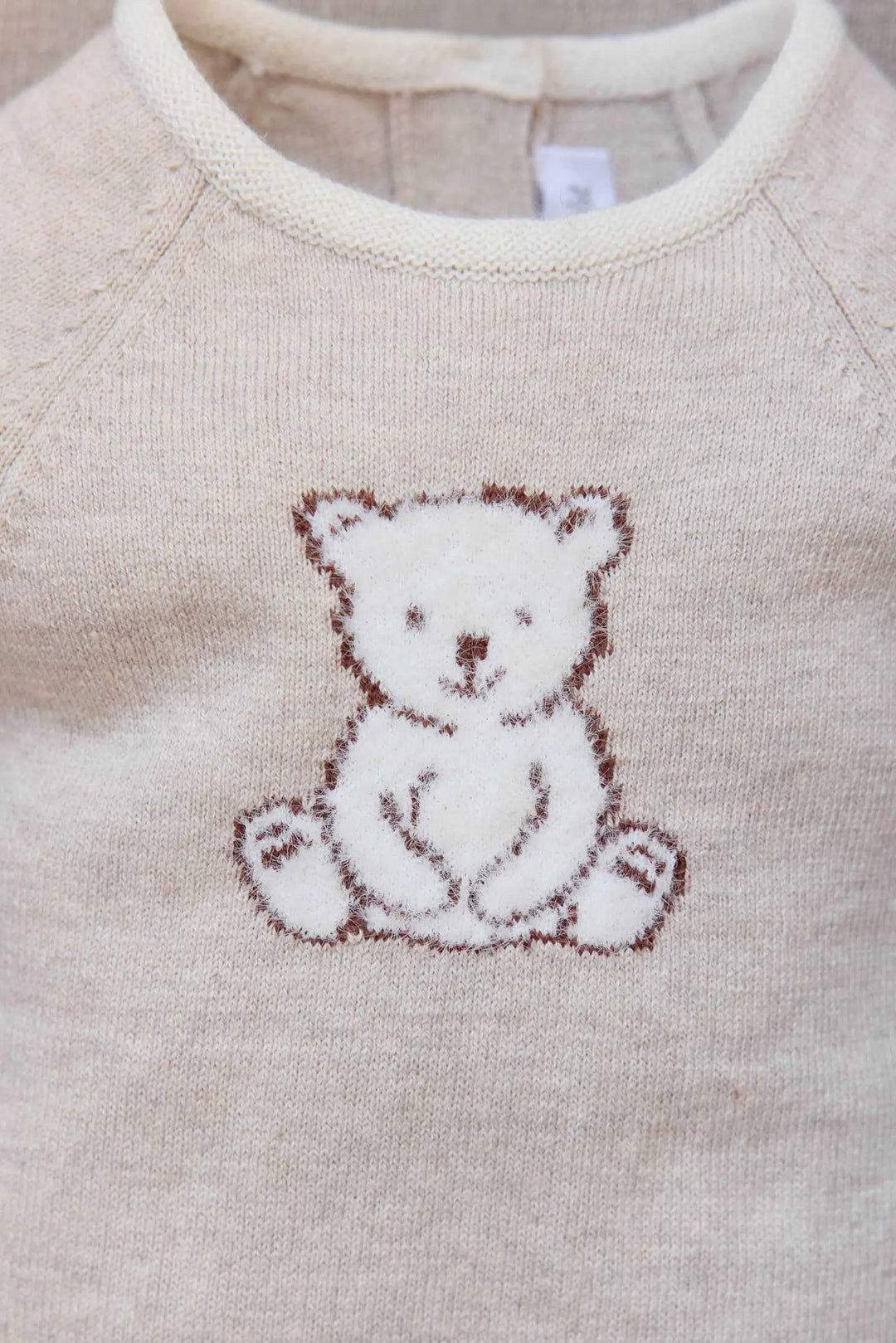 Blue Almonds Ltd Baby Beige Marl Cotton-Cashmere Romper Tartine et Chocolat