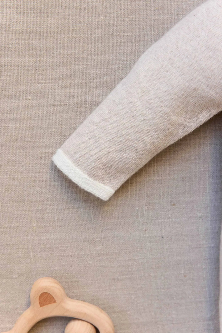 Blue Almonds Ltd Baby Beige Marl Cotton-Cashmere Romper Tartine et Chocolat