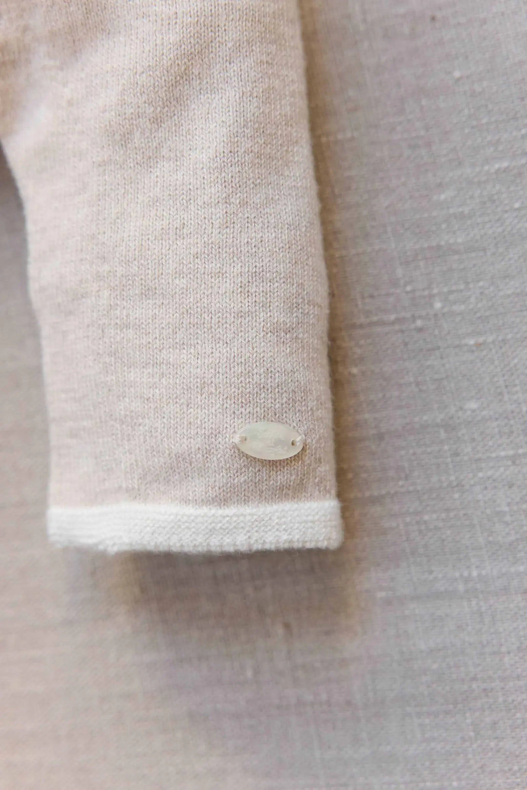 Blue Almonds Ltd Baby Beige Marl Cotton-Cashmere Romper Tartine et Chocolat