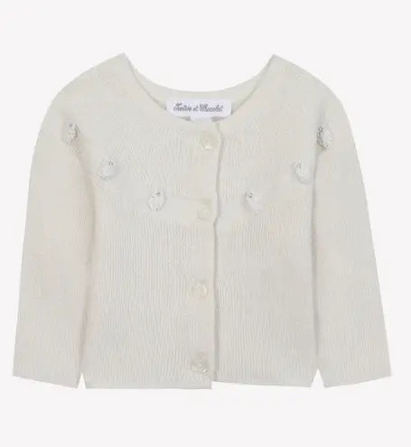Blue Almonds Ltd Baby Boys Beige Dungarees & Sheep Cardigan Set Tartine et Chocolat