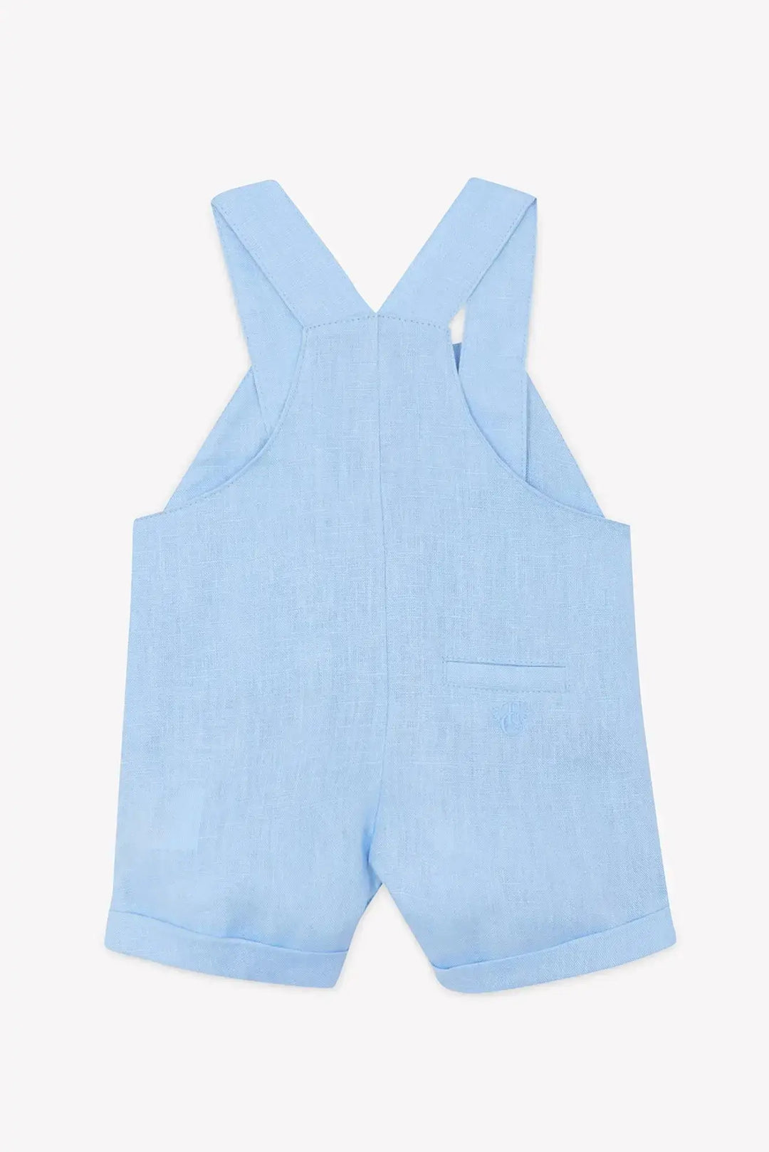 Blue Almonds Ltd Baby Boys Dungaree Short - Blue Cloud 2 + Baby Boys Jumper - Pearl Tartine et Chocolat