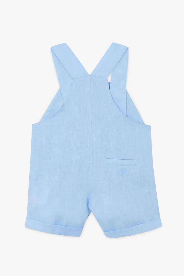 Blue Almonds Ltd Baby Boys Dungaree Short - Blue Cloud 2 + Baby Boys Jumper - Pearl Tartine et Chocolat