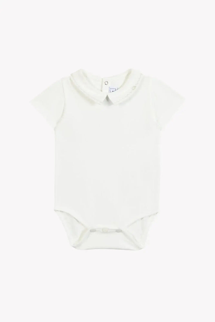 Blue Almonds Ltd Baby Boys Dungaree Short - Blue Cloud 2 + Baby Boys Jumper - Pearl Tartine et Chocolat