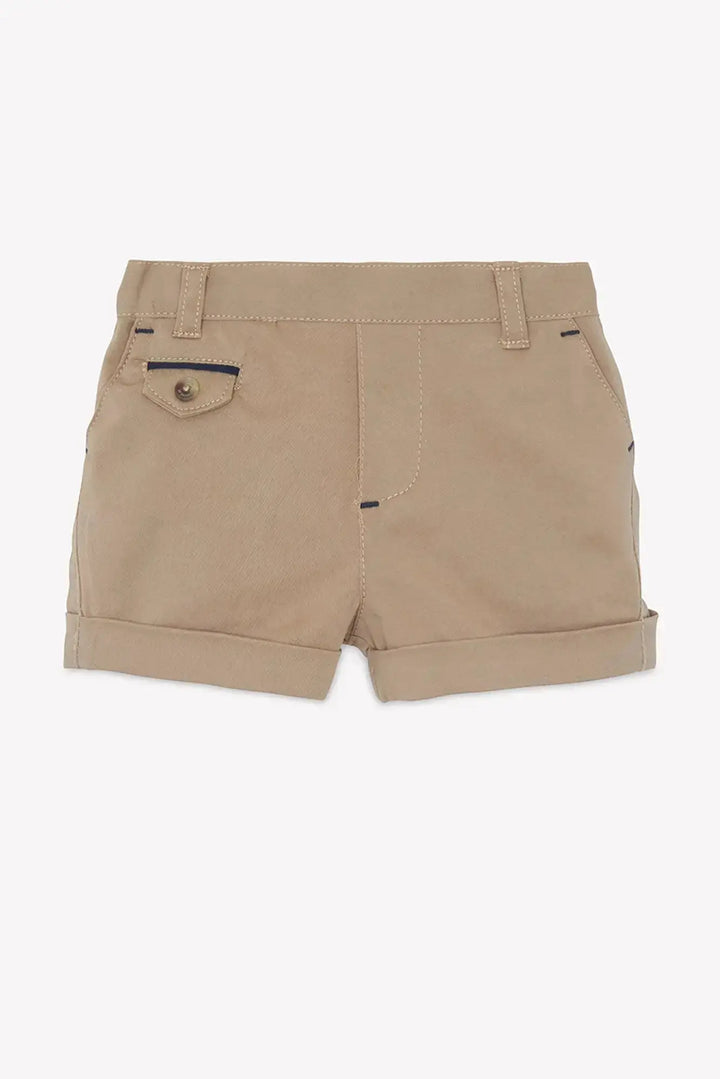Blue Almonds Ltd Baby Boys Shorts - Sand 2 + Baby Boys Shirt - Blue Cloud Tartine et Chocolat