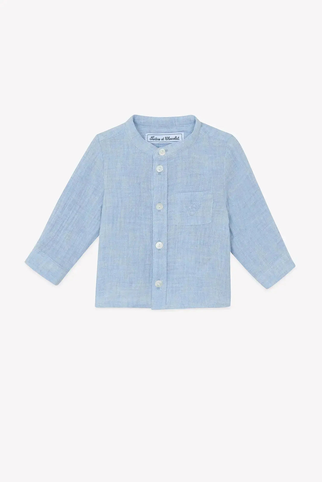 Blue Almonds Ltd Baby Boys Shorts - Sand 2 + Baby Boys Shirt - Blue Cloud Tartine et Chocolat
