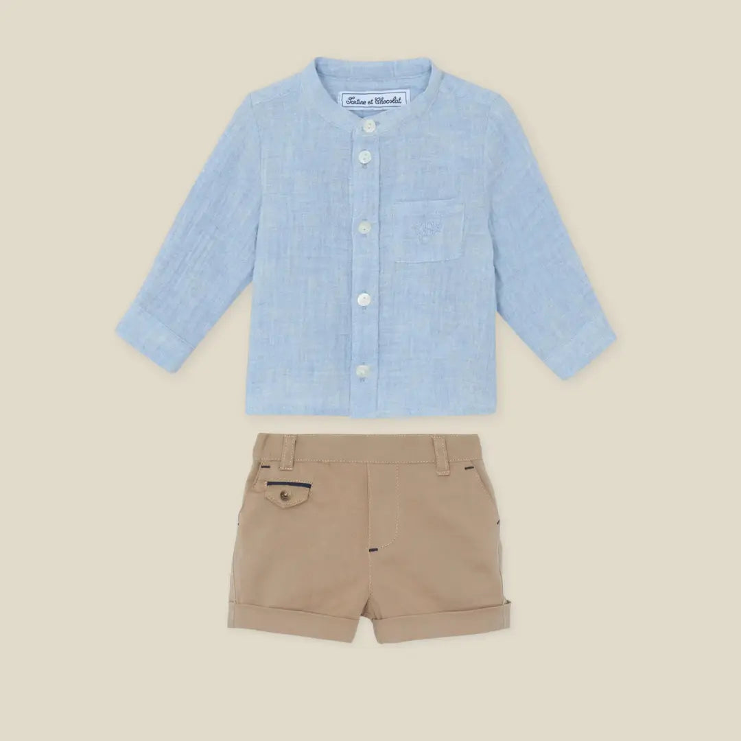 Blue Almonds Ltd Baby Boys Brown Shorts Set Tartine et Chocolat