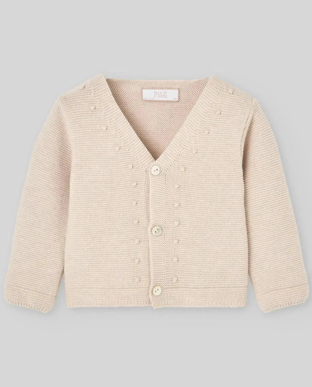 Blue Almonds Ltd KNIT NEWBORN CARDIGAN ESENCIAL - Linen Paz Rodriguez