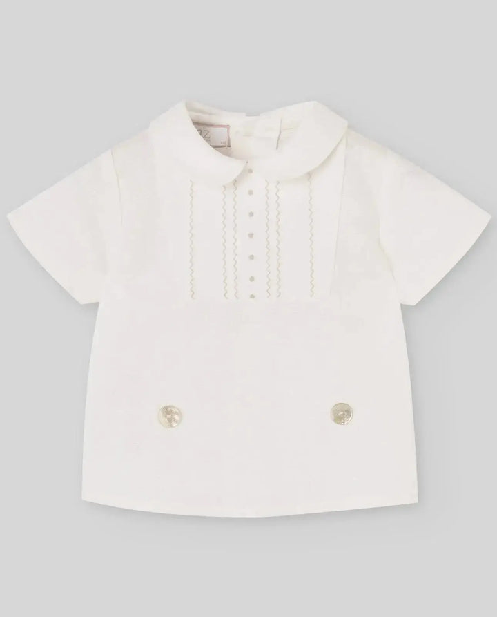 Blue Almonds Ltd WOVEN NEWBORN BLOUSE NECTAR - WhiteLinen Paz Rodriguez