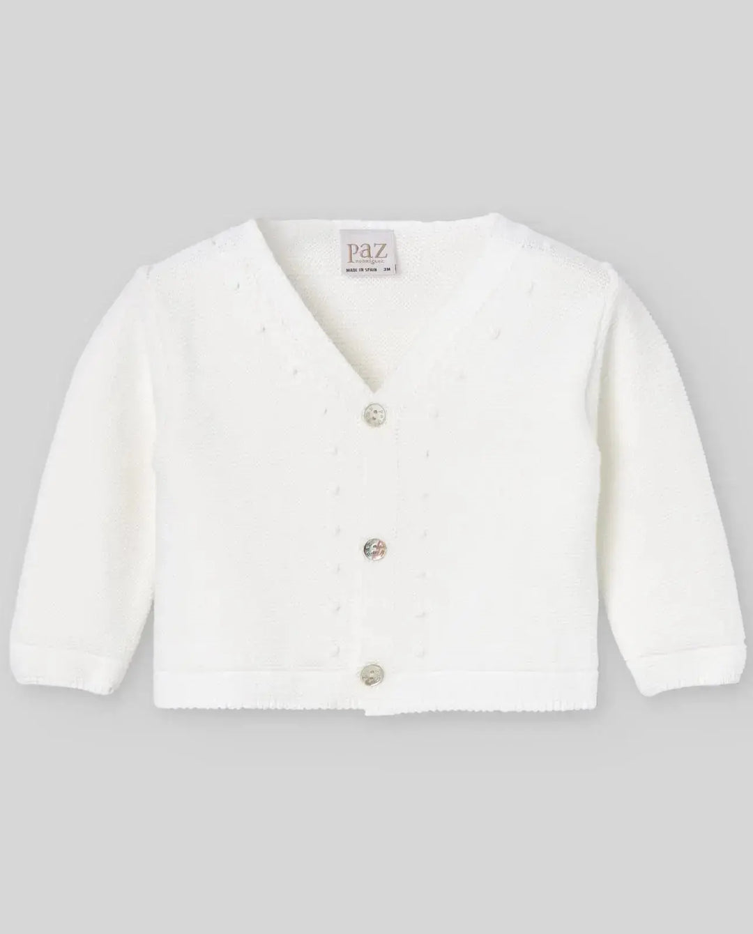 Blue Almonds Ltd KNIT NEWBORN CARDIGAN ESENCIAL - Cream Paz Rodriguez