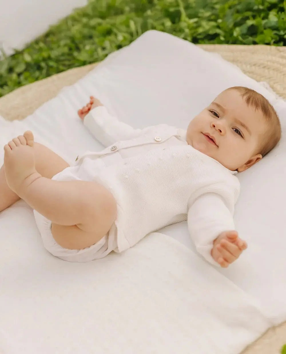 Blue Almonds Ltd Baby Boys Buster Suit Set in White Paz Rodriguez