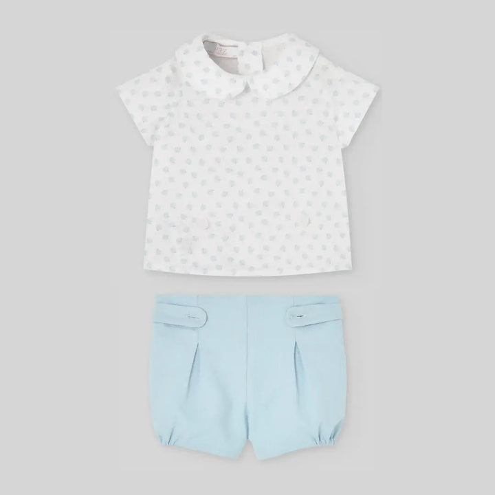 Blue Almonds Ltd Baby Boys Buster Suit in Breeze Blue Paz Rodriguez