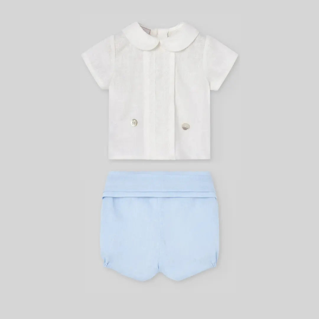 Blue Almonds Ltd Baby Boys Buster Suit in Chalk Blue Paz Rodriguez