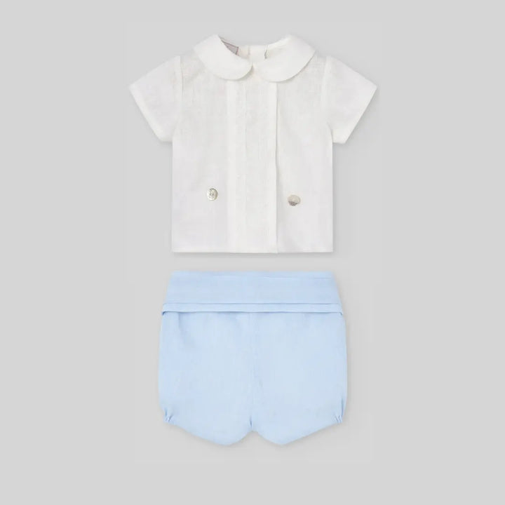 Blue Almonds Ltd Baby Boys Buster Suit in Chalk Blue Paz Rodriguez