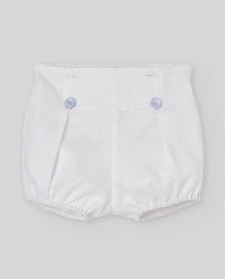 Blue Almonds Ltd WOVEN NEWBORN SHORT ESPUMA V26 - White Paz Rodriguez