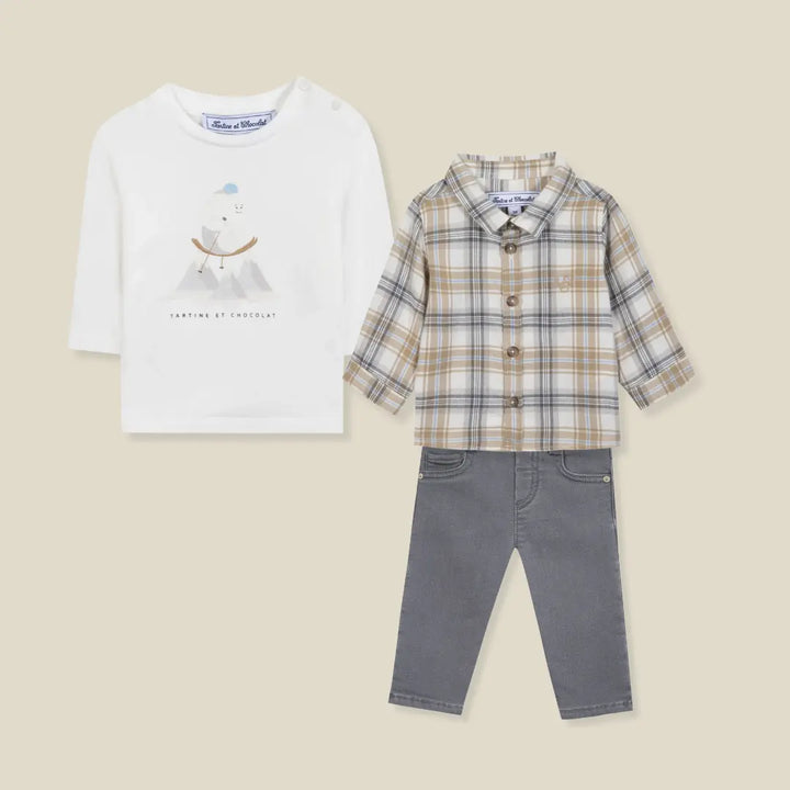 Blue Almonds Ltd Baby Boys Check Shirt & Jeans Set Tartine et Chocolat