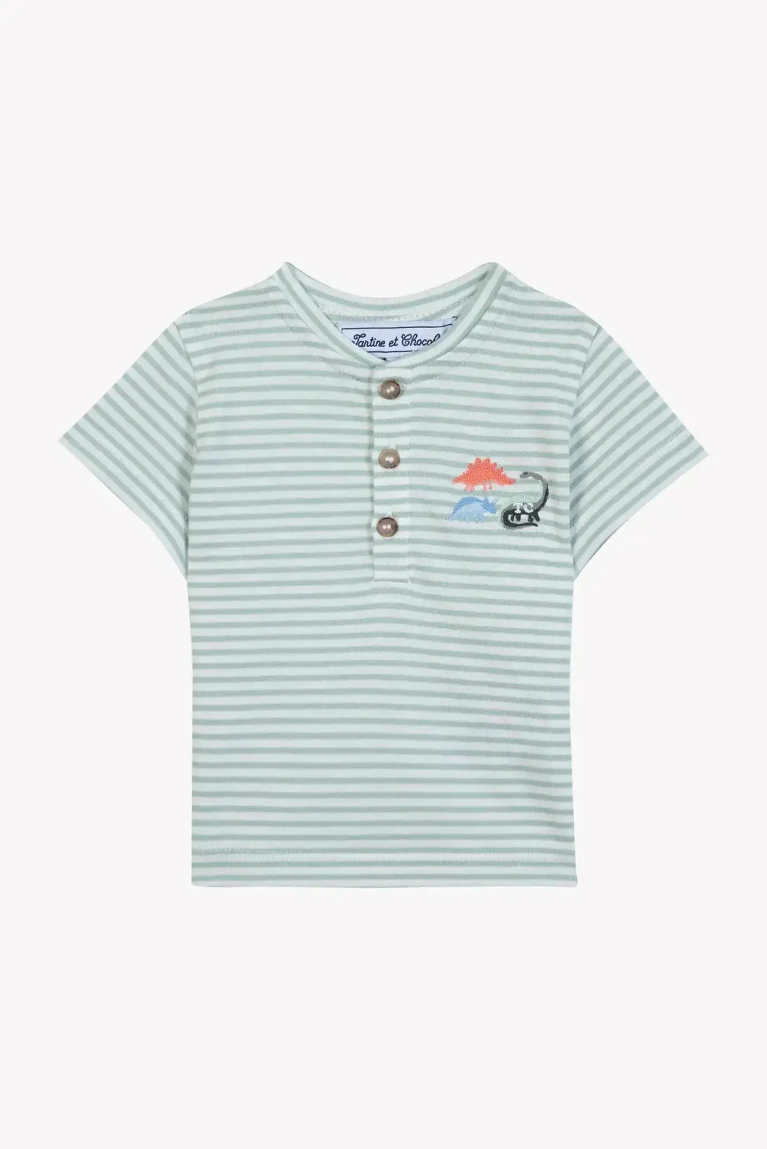 Blue Almonds Ltd Baby Boys Shorts - Khaki + Baby Boys T-Shirt - Sage Tartine et Chocolat