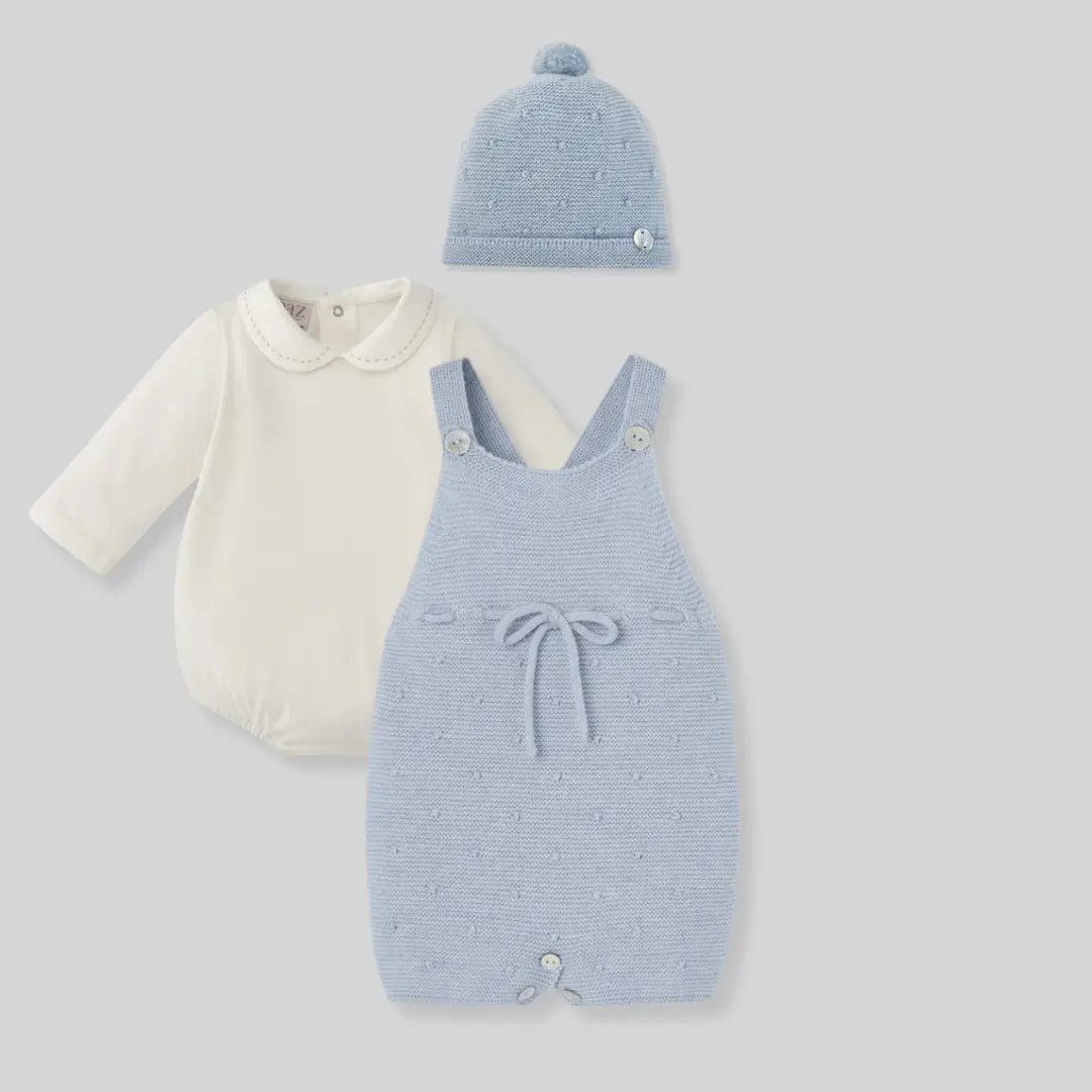 Blue Almonds Ltd Baby Boys Dungarees Set in Chalk Blue Paz Rodriguez
