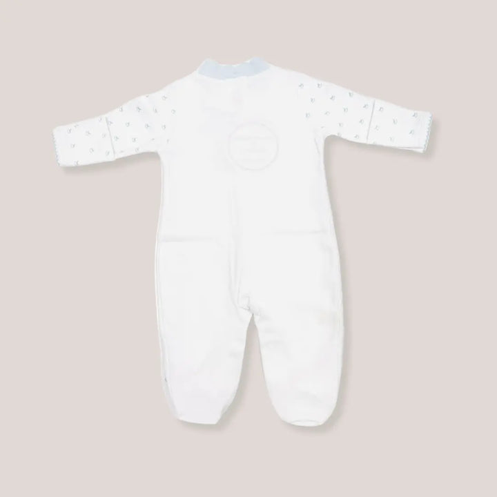 Blue Almonds Ltd Baby Boys Embroidered Babygrow - Blue Rocking Horse Blue Almonds X Lyda Baby