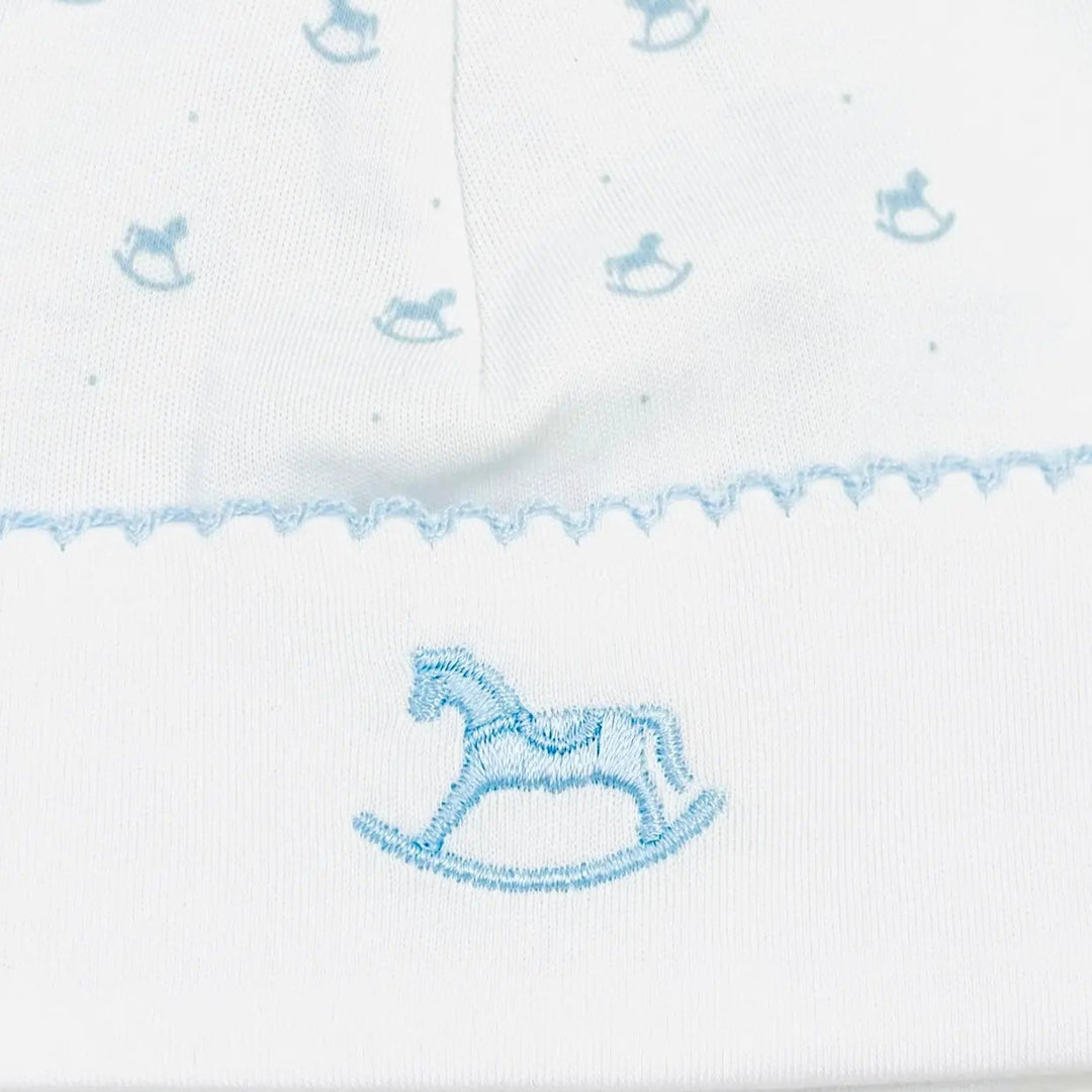 Blue Almonds Ltd Baby Boys Embroidered Hat - Blue Rocking Horse Blue Almonds X Lyda Baby