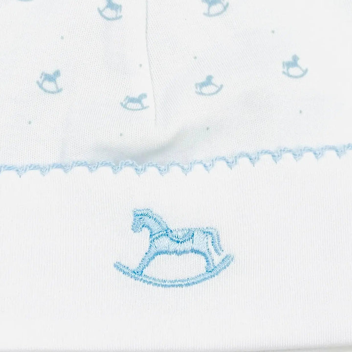 Blue Almonds Ltd Baby Boys Embroidered Hat - Blue Rocking Horse Blue Almonds X Lyda Baby