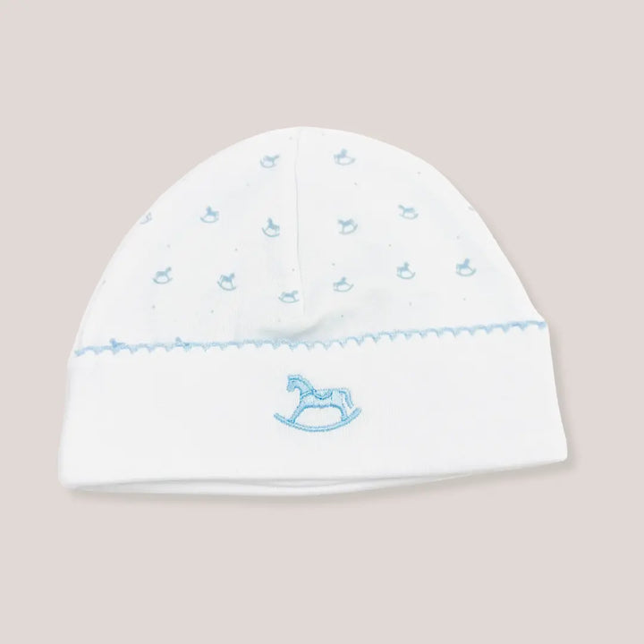 Blue Almonds Ltd Baby Boys Embroidered Hat - Blue Rocking Horse Blue Almonds X Lyda Baby