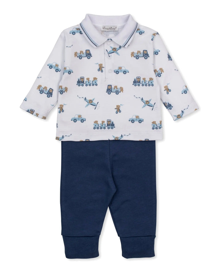 Blue Almonds Ltd Baby Boys Footed Pant Set - Bears on the Go Kissy Kissy