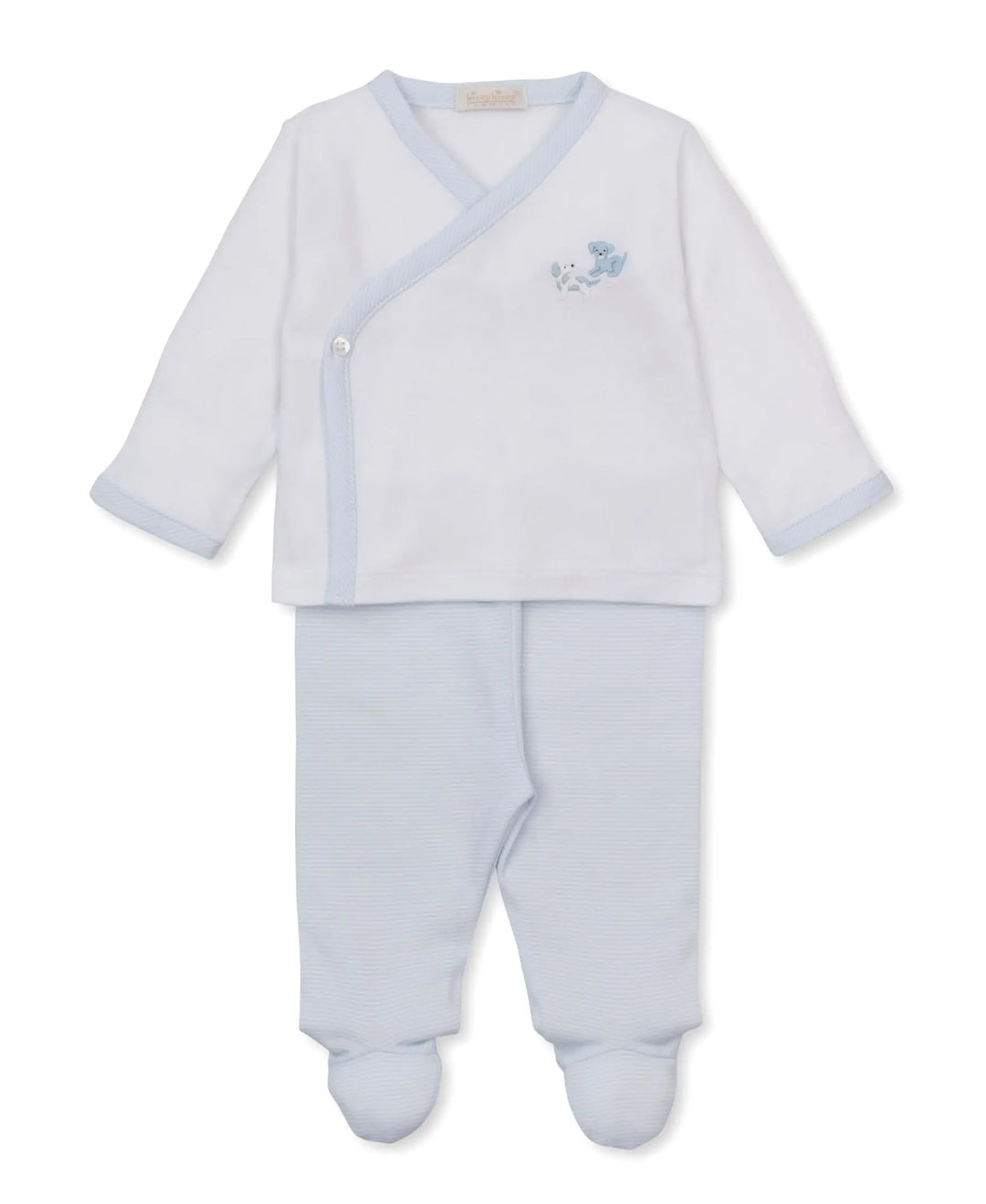Blue Almonds Ltd Baby Boys Footed Pant Set - Puppy Paws Kissy Kissy