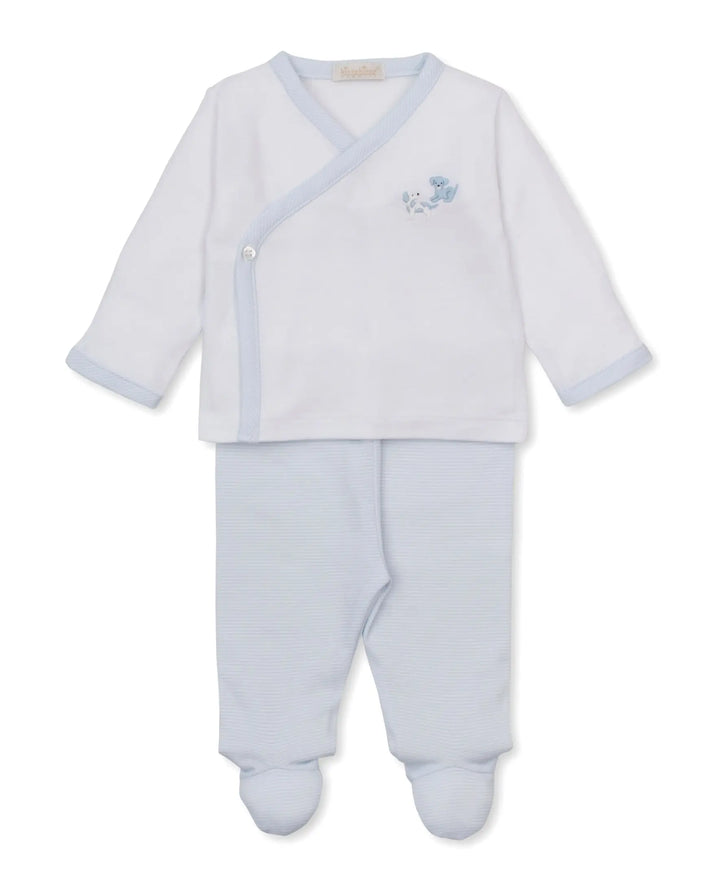 Blue Almonds Ltd Baby Boys Footed Pant Set - Puppy Paws Kissy Kissy