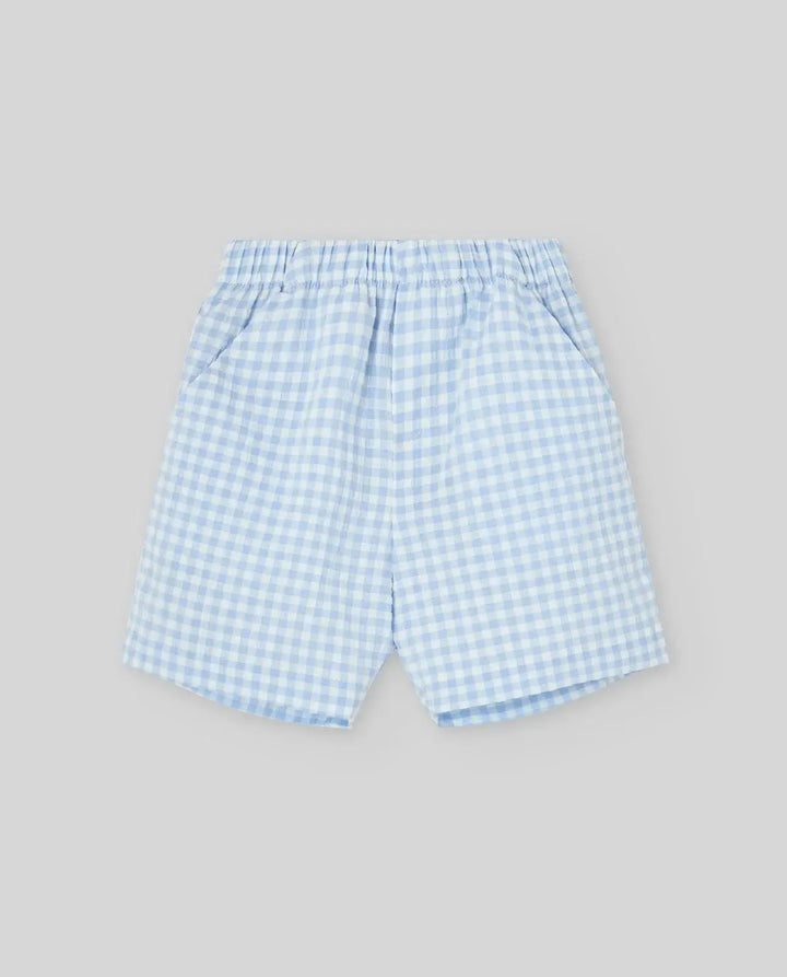 Blue Almonds Ltd WOVEN NEWBORN SHORT ANADE - Sky Blue Paz Rodriguez