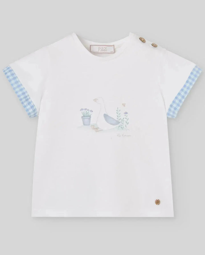 Blue Almonds Ltd KNIT NEWBORN T-SHIRT ANADE - White Paz Rodriguez