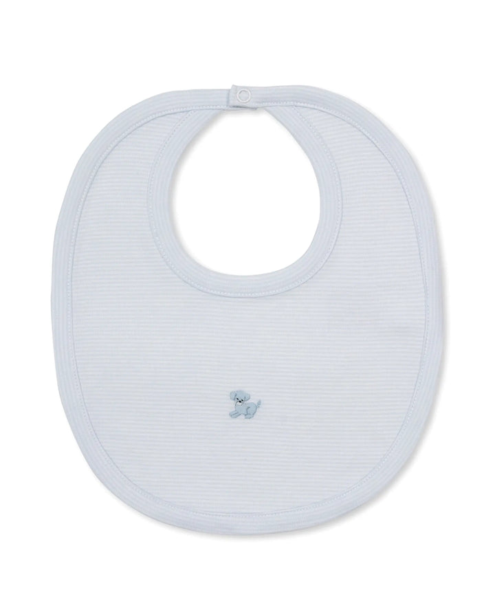 Blue Almonds Ltd Baby Boys Hand Embroidered Bib - Puppy Paws Kissy Kissy