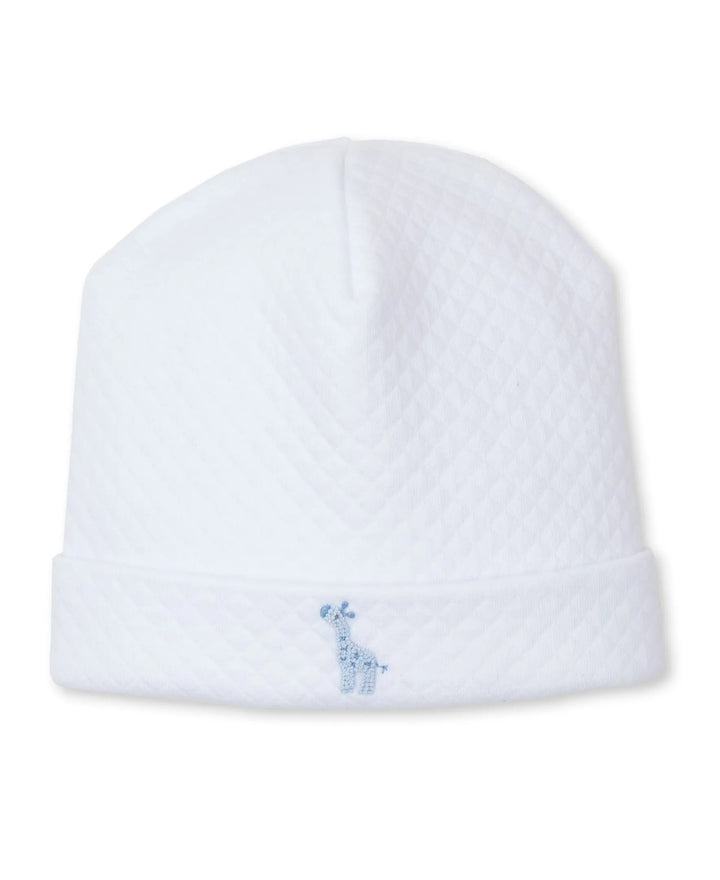 Blue Almonds Ltd Baby Boys Hand-embroidered Jacquard Hat - Premier Giraffe Glee Blue Almonds