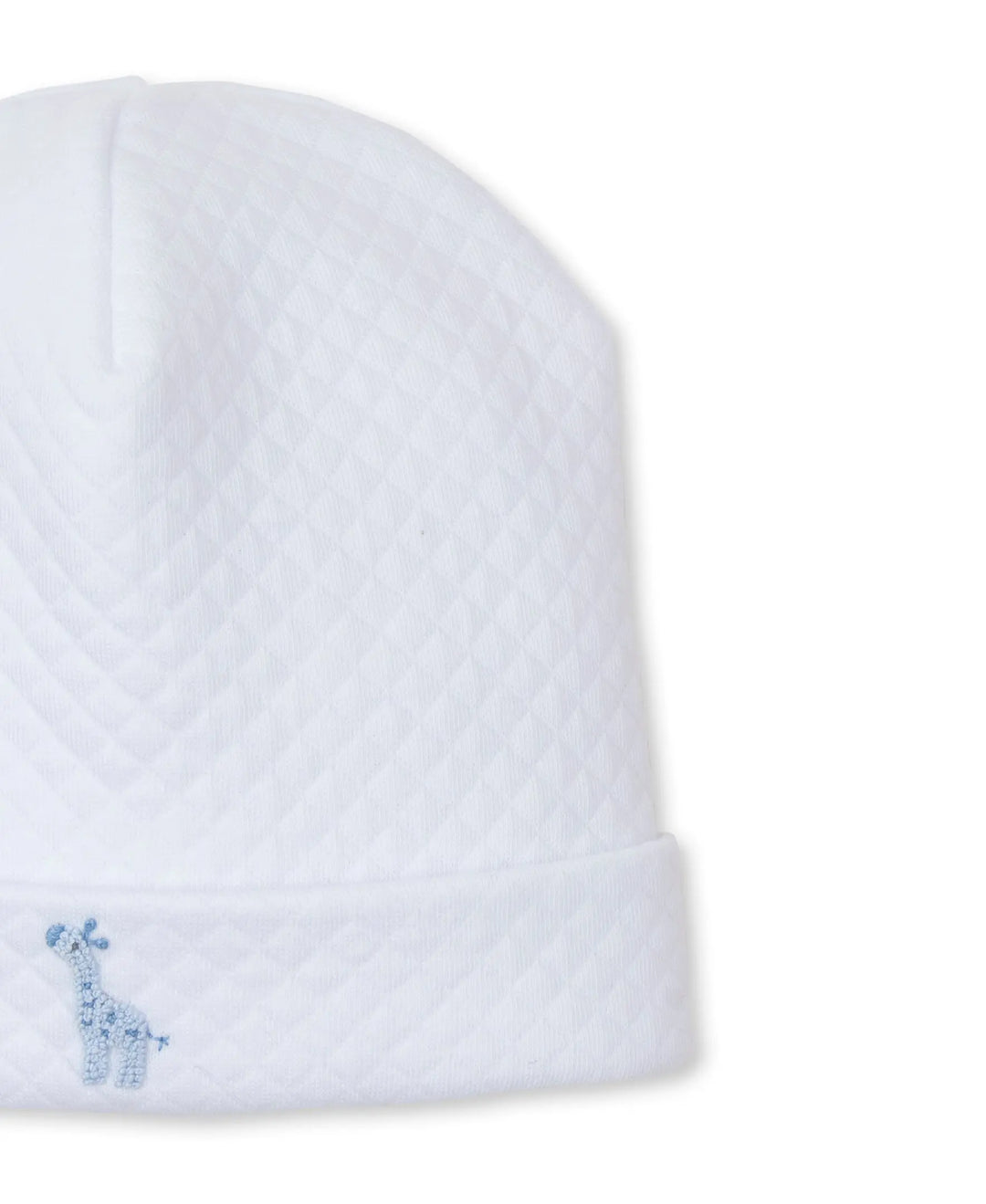 Blue Almonds Ltd Baby Boys Hand-embroidered Jacquard Hat - Premier Giraffe Glee Blue Almonds