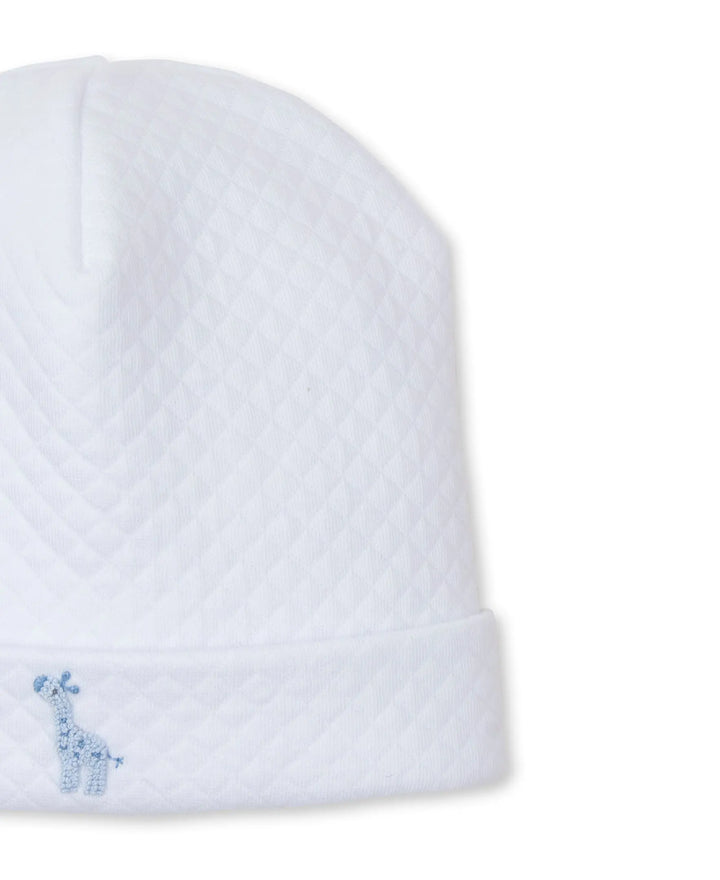 Blue Almonds Ltd Baby Boys Hand-embroidered Jacquard Hat - Premier Giraffe Glee Blue Almonds