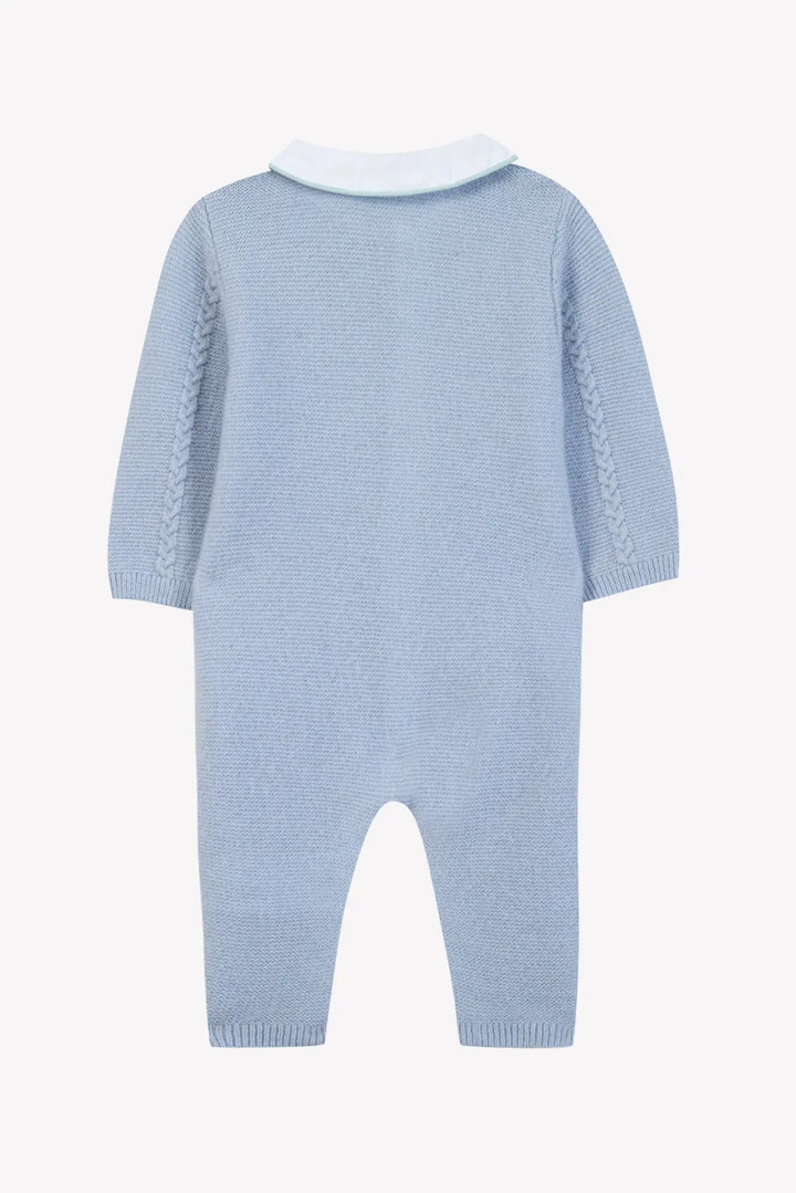 Blue Almonds Ltd Baby Boys Ice Blue Wool-Cashmere Romper Tartine et Chocolat