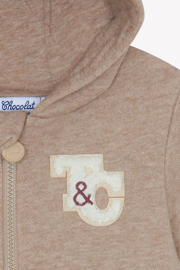 Blue Almonds Ltd Baby Boys Ivory T-Shirt & Mocha Marl Tracksuit Set Tartine et Chocolat