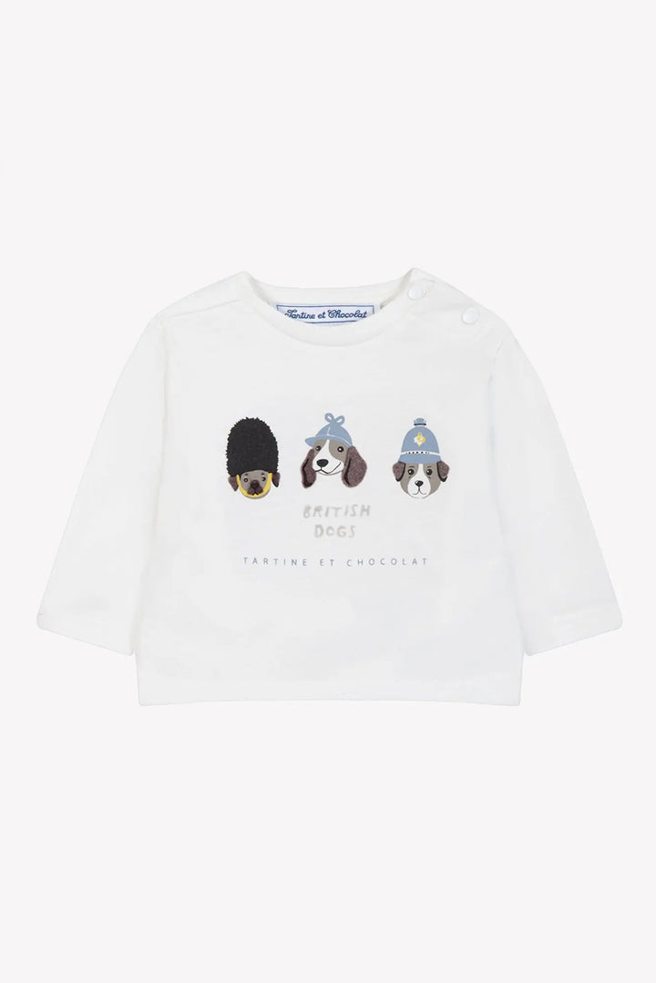 Blue Almonds Ltd Baby Boys Ivory T-Shirt & Mocha Marl Tracksuit Set Tartine et Chocolat
