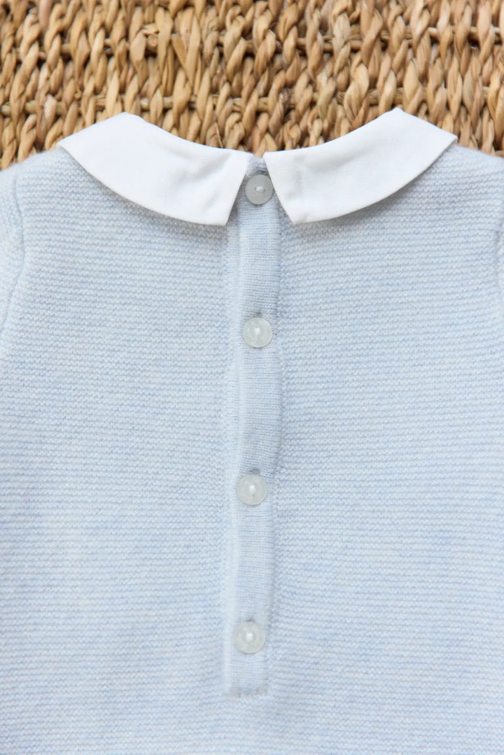 Blue Almonds Ltd Baby Boys Knit Cloud Blue Playsuit Tartine et Chocolat