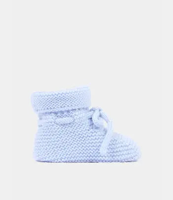 Baby Boys Knitted Booties Essential in Light Blue