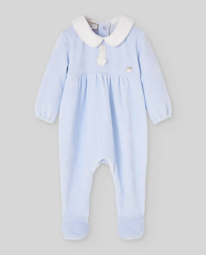 Baby Boys Knitted Hat & Romper Set Ternura in Chalk Blue