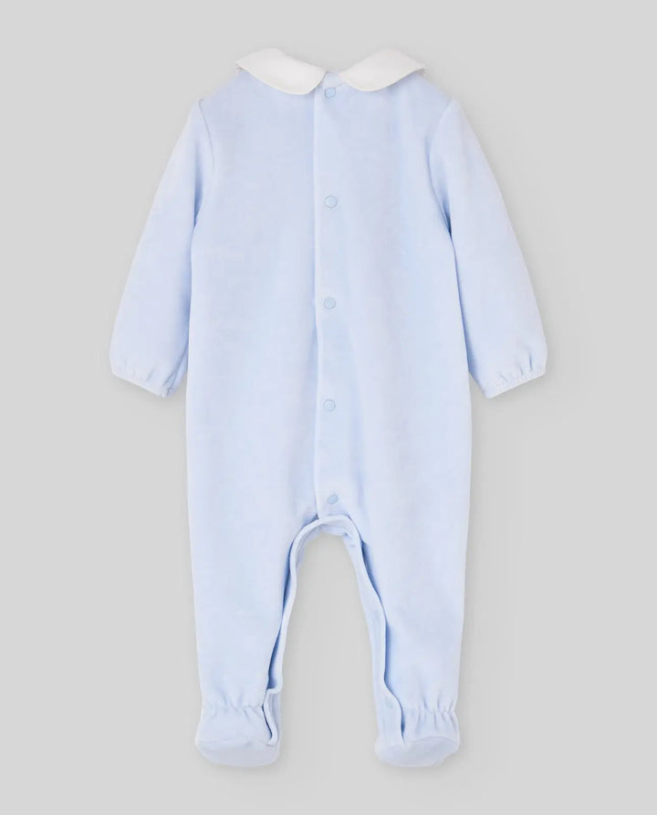Baby Boys Knitted Hat & Romper Set Ternura in Chalk Blue
